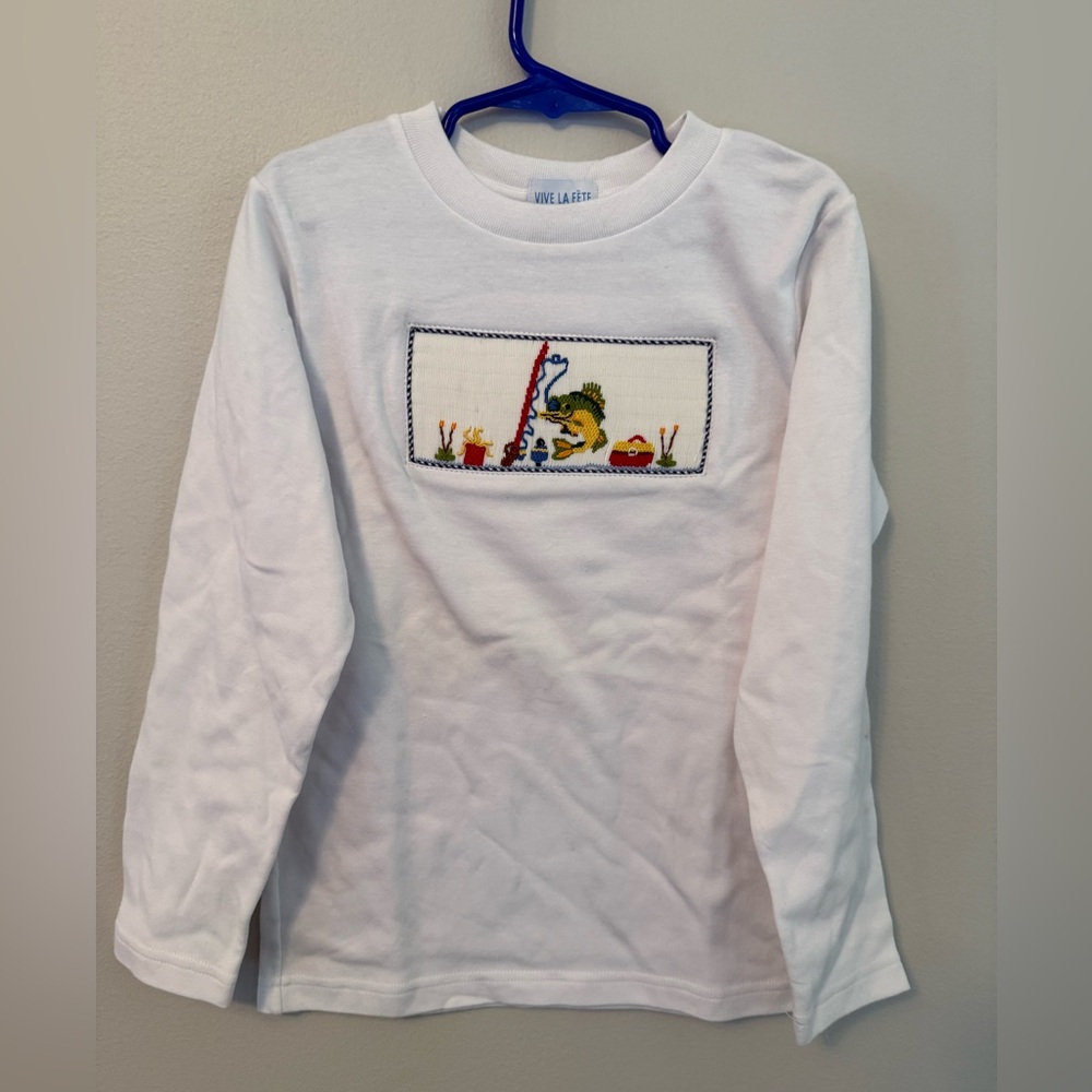 Vive La Fete Smocked Fishing Long Sleeve Shirt